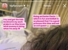 I figli di Helen Flanagan la aiutano con il nuovo lavoro mentre parte per il tour