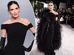 Demi Moore, 63 anni, sfoggia una silhouette più magra che mai vestita di nero al Self-importance Truthful Oscar Occasion tra le voci di Ozempic