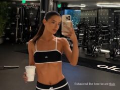 Maura Higgins cube di essere “esausta” dal suo percorso promozionale senza sosta negli Stati Uniti mentre mostra gli addominali durante la sessione di palestra – dopo aver condiviso è entrata nel celibato a causa del passato di “terribili ex”