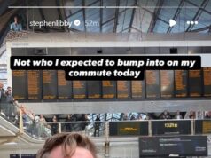 Il vincitore di The Traitors Stephen Libby ha una riunione a sorpresa con Claudia Winkleman mentre si imbatte nella sua ripresa di The Piano alla stazione di Liverpool