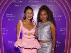 Mel B abbandona la sua caratteristica stampa leopardata per uno scintillante high corto argentato e una minigonna mentre si unisce all’affascinante Sam Faiers per celebrare il diventare il nuovo ambasciatore globale di Revive Collagen