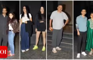 Proiezione di Dhurandhar 2: partecipano Arjun, Celina, Shilpa e Preity