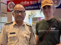 Imtiaz Ali ringrazia Nazim Pathan per l’aiuto con i bagagli in aeroporto