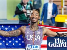Lo statunitense Jordan Anthony vince l’oro mondiale nei 60 metri dopo che il suo coagulo di sangue period “grande quanto un pallone da calcio”