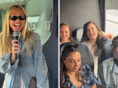 “Corinne Olympios, la laureata, guida il tour del brunch di TMZ, Difende gli appuntamenti con vecchi tizi