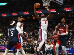 Jalen Duren esce presto mentre i Pistons dominano nuovamente i Wizards