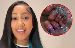 North West debutta con le unghie lunghe con punte e piercing