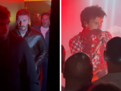 David Beckham sostiene Son Cruz al suo concerto rock a Parigi