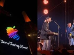 50° Apple: Mumford & Sons a Londra, opere d’arte illuminate a Sydney