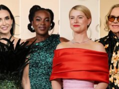 Demi Moore sfoggia piume di pavone e Jessie Buckley contrasta i colori sul tappeto rosso degli Oscar 2026