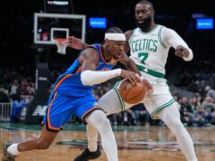 Brown segna 31 punti mentre i Celtics ottengono la serie di 12 vittorie consecutive dei Thunder