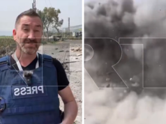 Giornalista colpito dall’esplosione di un missile israeliano durante un servizio in diretta, guarda il video