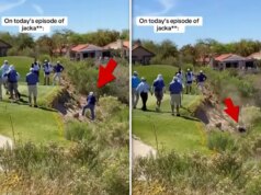 John Daly fa un’esilarante caduta sul campo da golf dopo lo sparo, ripreso in video