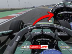 Le riprese scioccanti mostrano Alonso costretto a lasciare andare il volante a causa delle vibrazioni