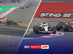 Le Ferrari partono ancora velocemente mentre Hadjar va in testacoda nel primo giro