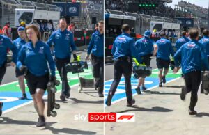 Momento COMICO L’equipaggio alpino insegue l’auto vacillante di Colapinto lungo la pitlane!