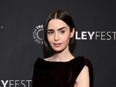 La star di Emily In Paris Lily Collins, 37 anni, posa sul tappeto rosso al PaleyFest LA 2026 in un audace abito ritagliato