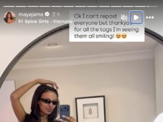 Maya Jama mostra il suo fisico incredibile con un top corto bianco e pantaloni da jogging grigi dopo aver lanciato il suo drink al matcha