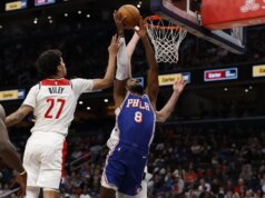 Paul George (39), i Sixers sparano a luci spente contro i Wizards