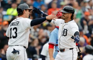 I Tigers hanno schiacciato 4 HR nella vittoria accorciata dal tempo contro Playing cards