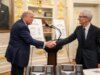 Il CEO di Apple Tim Cook dinner spiega il suo rapporto con Trump