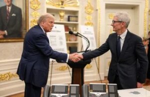 Il CEO di Apple Tim Cook dinner spiega il suo rapporto con Trump