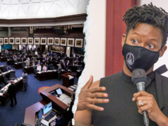 GUARDA: Il caos esplode quando il democratico della Florida in tuta rosa afferra l’altoparlante durante la votazione: “È illegale!”