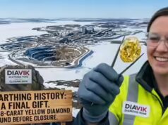 La miniera canadese Diavik fa una straordinaria scoperta di diamanti da 158 carati poco prima della chiusura