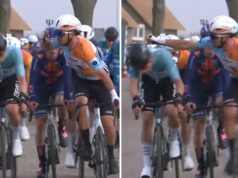 Momento straordinario: il ciclista Dà un pugno all’avversario e viene squalificato