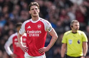 Rice non si allena con l’Arsenal, manca ancora il quartetto chiave