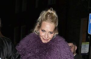 La festeggiata Poppy Delevingne stupisce con hotpants di paillettes viola mentre festeggia con la sorella modella Cara alla sua 40esima festa costellata di stelle a Londra