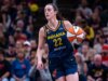 La guardia febbrile Caitlin Clark (dietro) si siede contro Fireplace