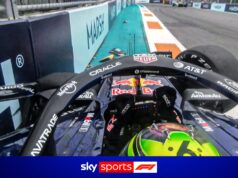 Hadjar DALLA macchina con rabbia dopo essere caduto al GP di Miami