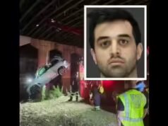Un enorme incidente automobilistico nel New Jersey spinge la BMW nel fiume; Autista di origine indiana arrestato dopo essere fuggito a piedi dalla scena